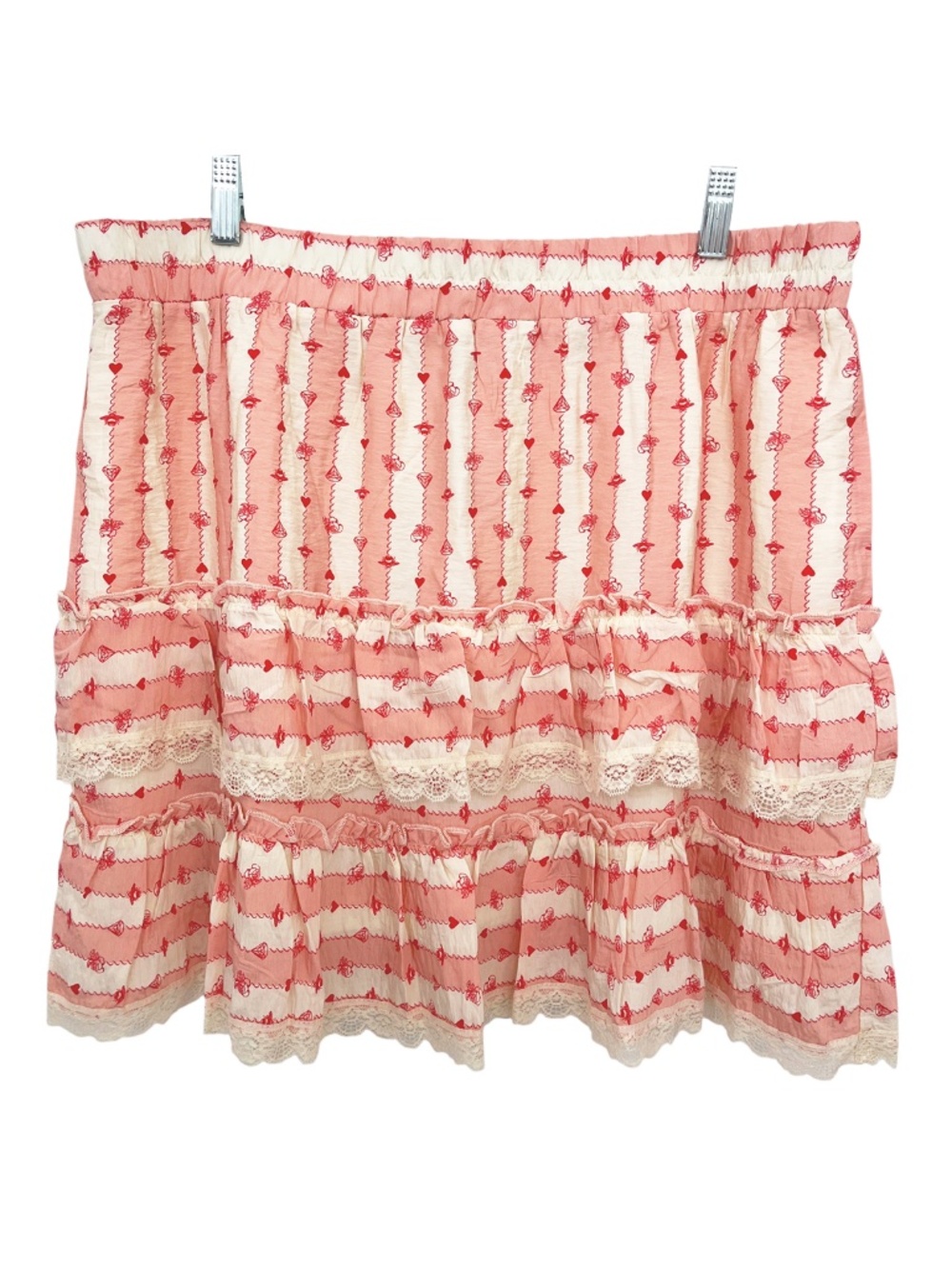 Bridgerton Printed Tiered Mini Skirt XL NWT